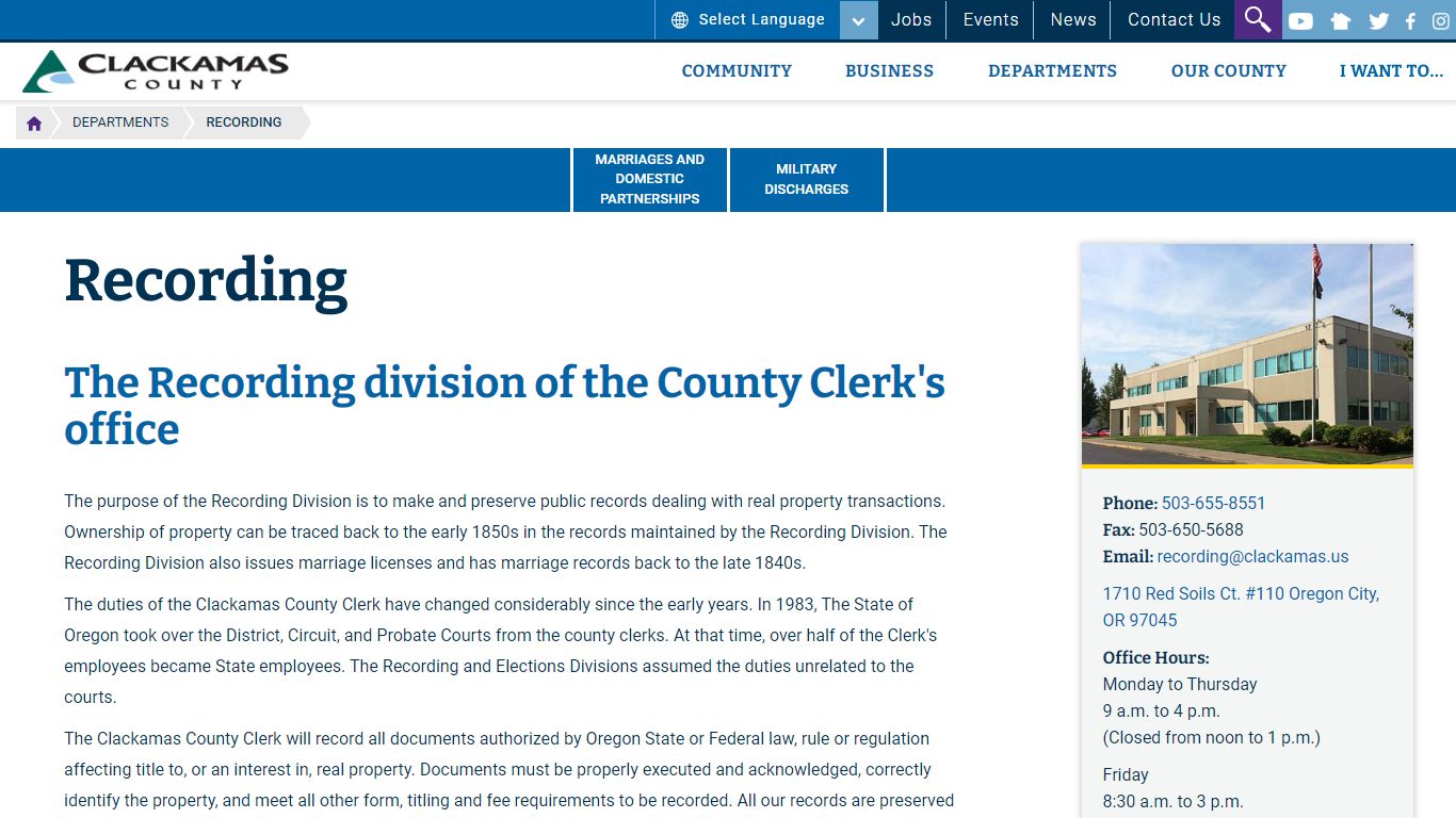 Recording | Clackamas County