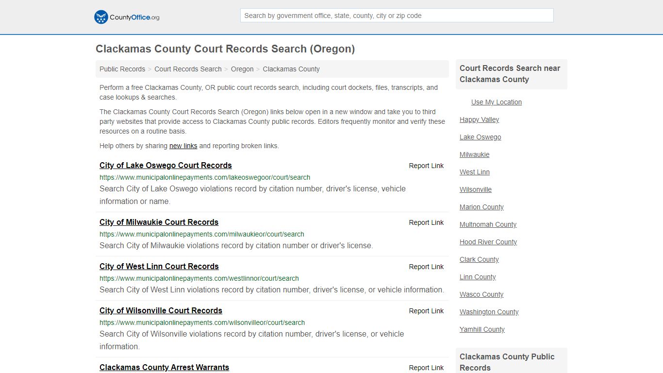 Court Records Search - Clackamas County, OR (Adoptions ...